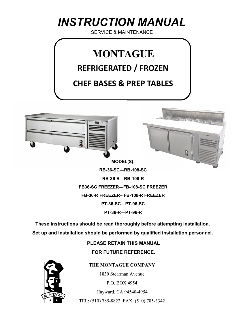 Refrigeration / Freezer Chef Base & Prep Table &mdash; Self-contained and Remote &mdash; first page