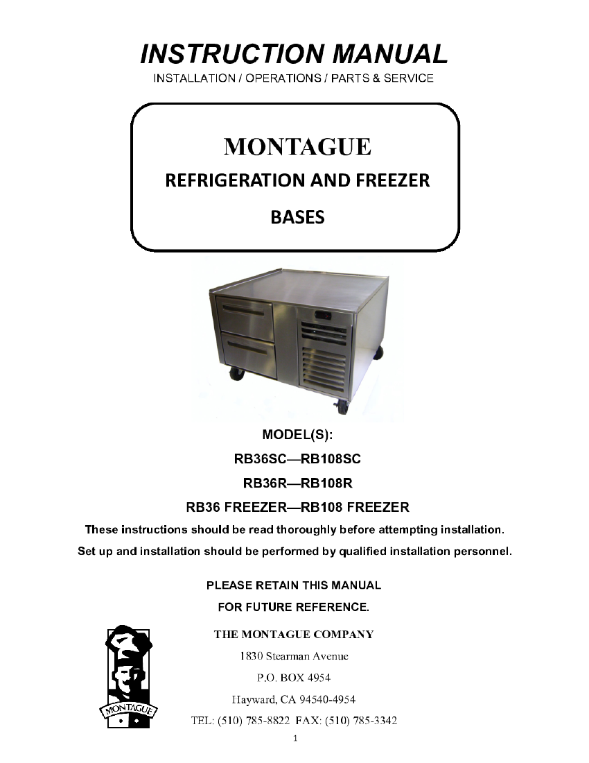 Refrigeration and Freezer Base &mdash; Self-contained and Remote &mdash; first page
