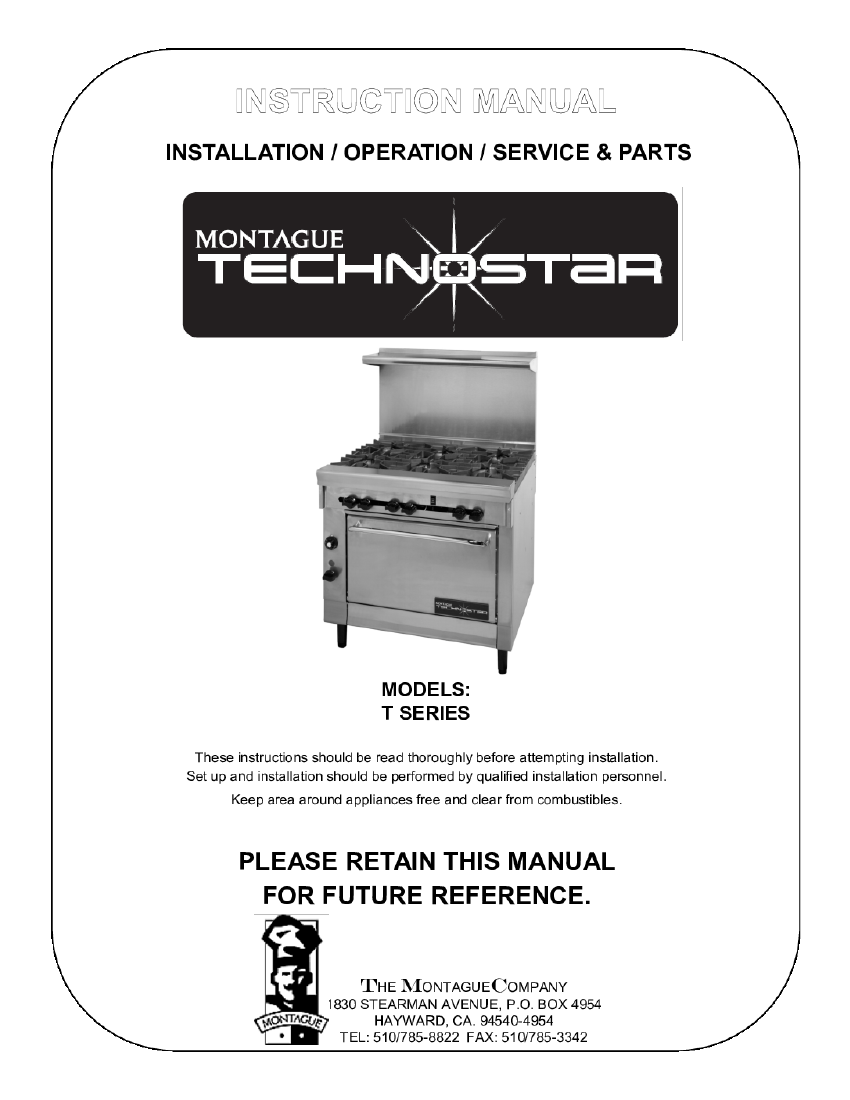 Technostar Range &mdash; Service & Parts &mdash; T Series &mdash; first page